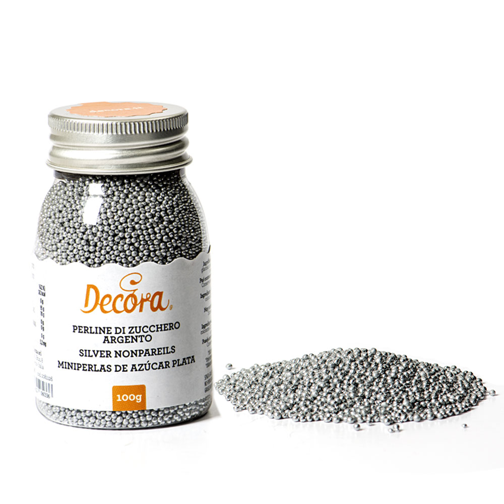  Foto: DECORA - Mompariglia di zucchero argento 100 GR