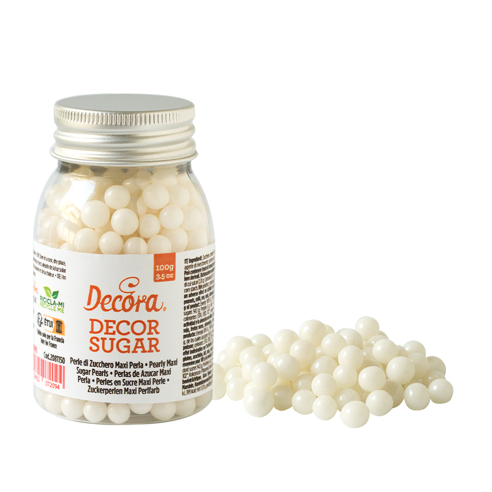  Foto: Decora Maxi perle di zucchero bianco brillante   7 mm